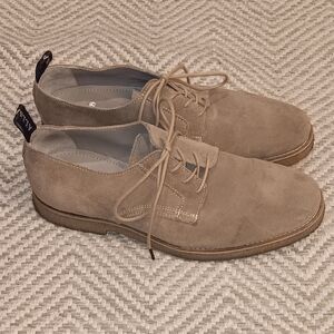 ALLSAINTS "Apollo" Khaki Suede Leather Lace Up Derby Shoes Mens SZ 8 / EUR 41